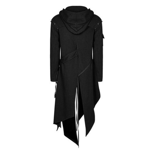 Herren Mittelalter Jacke Kapuze Lang Mantel Gothic Retro Cardigan Outwear Kleidung Coat - Bild 4 von 12