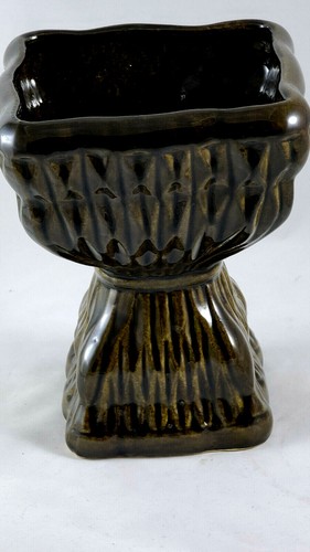 Vintage Tall R R P Co. USA Roseville Ohio Planter Pottery Brown - Picture 9 of 10