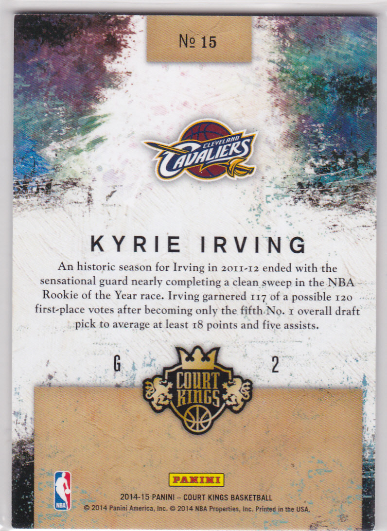 KYRIE IRVING Court Kings ROOKIE ROYALTY Insert Basketball Card