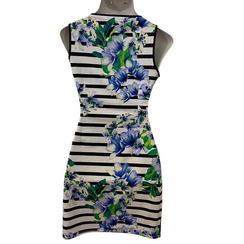 Laundry Design Kleid Damen groß Sommer Blumen schwarz Streifen ärmellos Strick - Bild 3 von 13