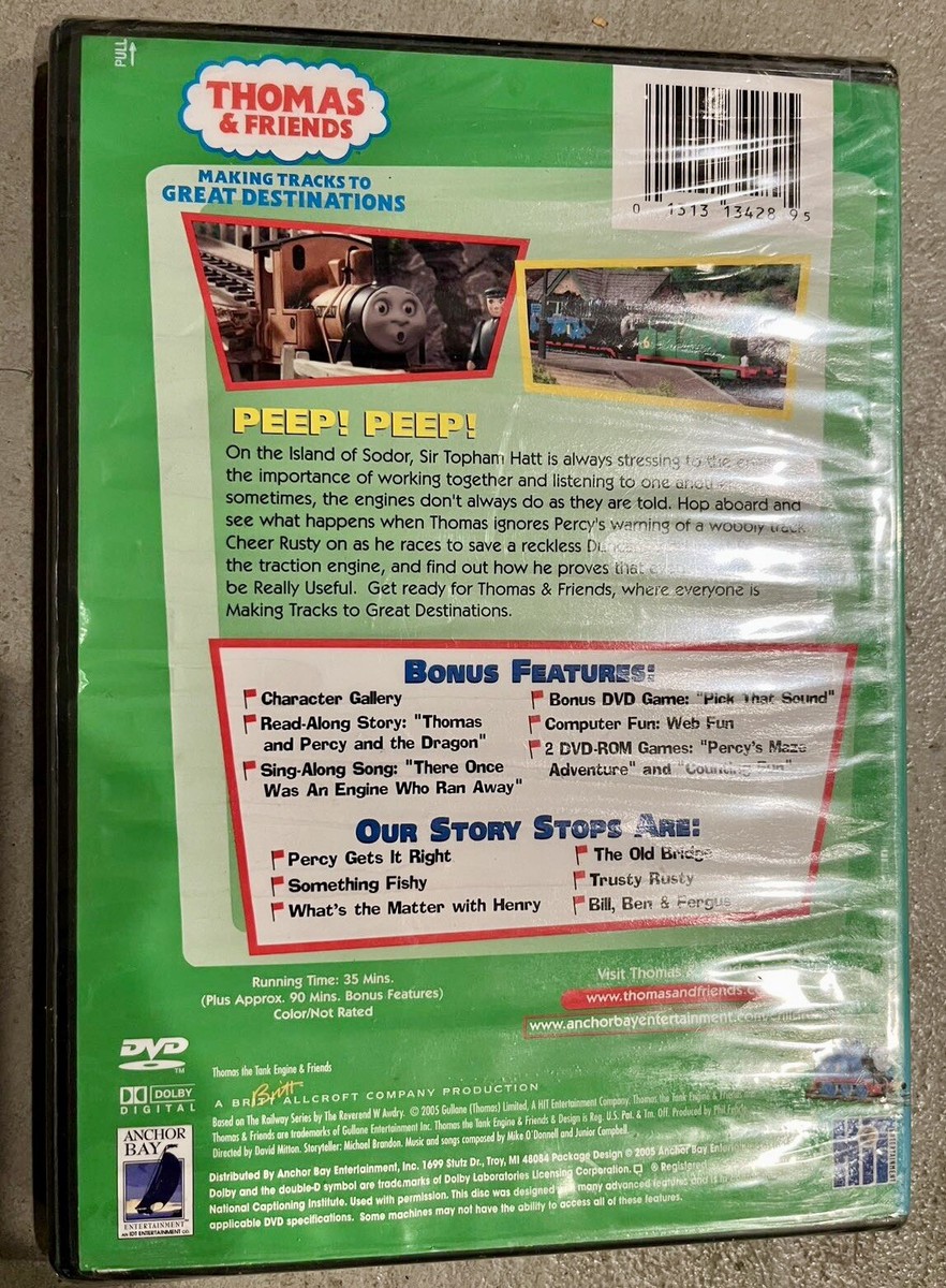 Thomas Friends - Percy Saves The Day (DVD, 2005, With Toy
