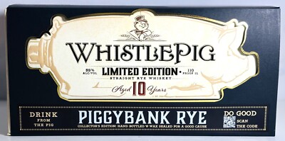 Limited Edition Whistle Pig Piggybank Rye Whiskey Collectors Box/Bank