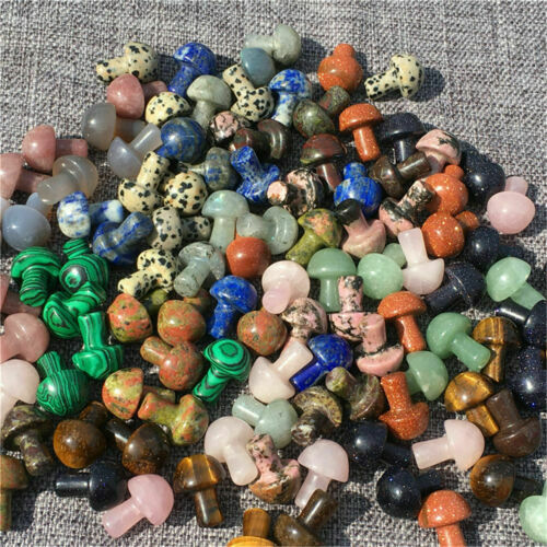 wholesale ! Random Natural quartz mushroom Crystal massage Healing 15mm+ 100pcs - Picture 3 of 7