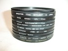 Lot of 10 77mm lens filter Uv, one Cpl, skylight - As Is filters