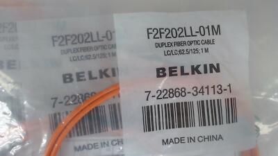 Lot of 4: 1 Meter Duplex Fiber OPtic Cable LC / LC 62.5/125 Belkin - Orange