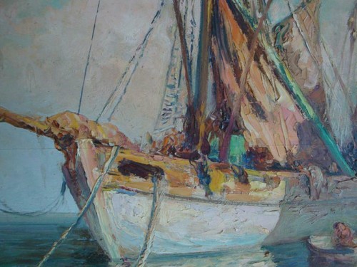 RS0919-007: Painting Sailing Ship Sig. probably Lalon - Picture 2 of 5