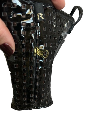 Rootote Fun Outing Handbag Tote Shiny Black Gold Hardware Accent Beautiful!! - Picture 3 of 10