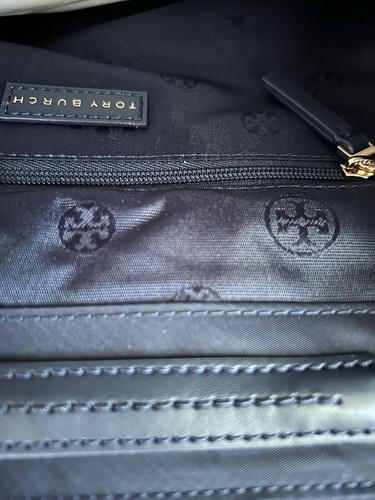 NWT Tory Burch Navy Nylon Flap Drawstring Backpack 73207 - Picture 7 of 9