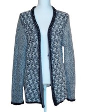 Coldwater Creek Gray Black Chunky Wool Alpaca Blend Long Sleeve Winter Cardigan