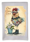 Fancy One Classy Chick Chicken Flower Farm 16"x24" Waffle Dish Towel wwt-024