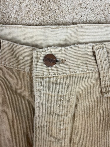 Pantalones de pana Wrangler vintage para hombre 36x29 cortos calce regular pierna recta beige - Imagen 5 de 16