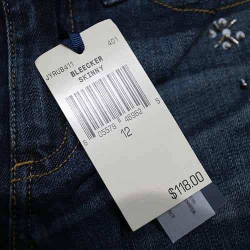 NEW Juicy Couture Girl Sz 12 Embroidery Skinny Jean Fit Slim Leg Denim Blue $118 - Picture 11 of 12