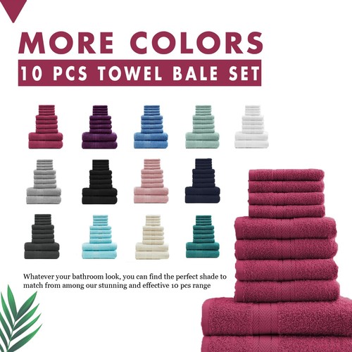 Clearance Stock Hotel Quality Towel Bale Set 100% Cotton Face Hand Bath Towels - Picture 119 of 247