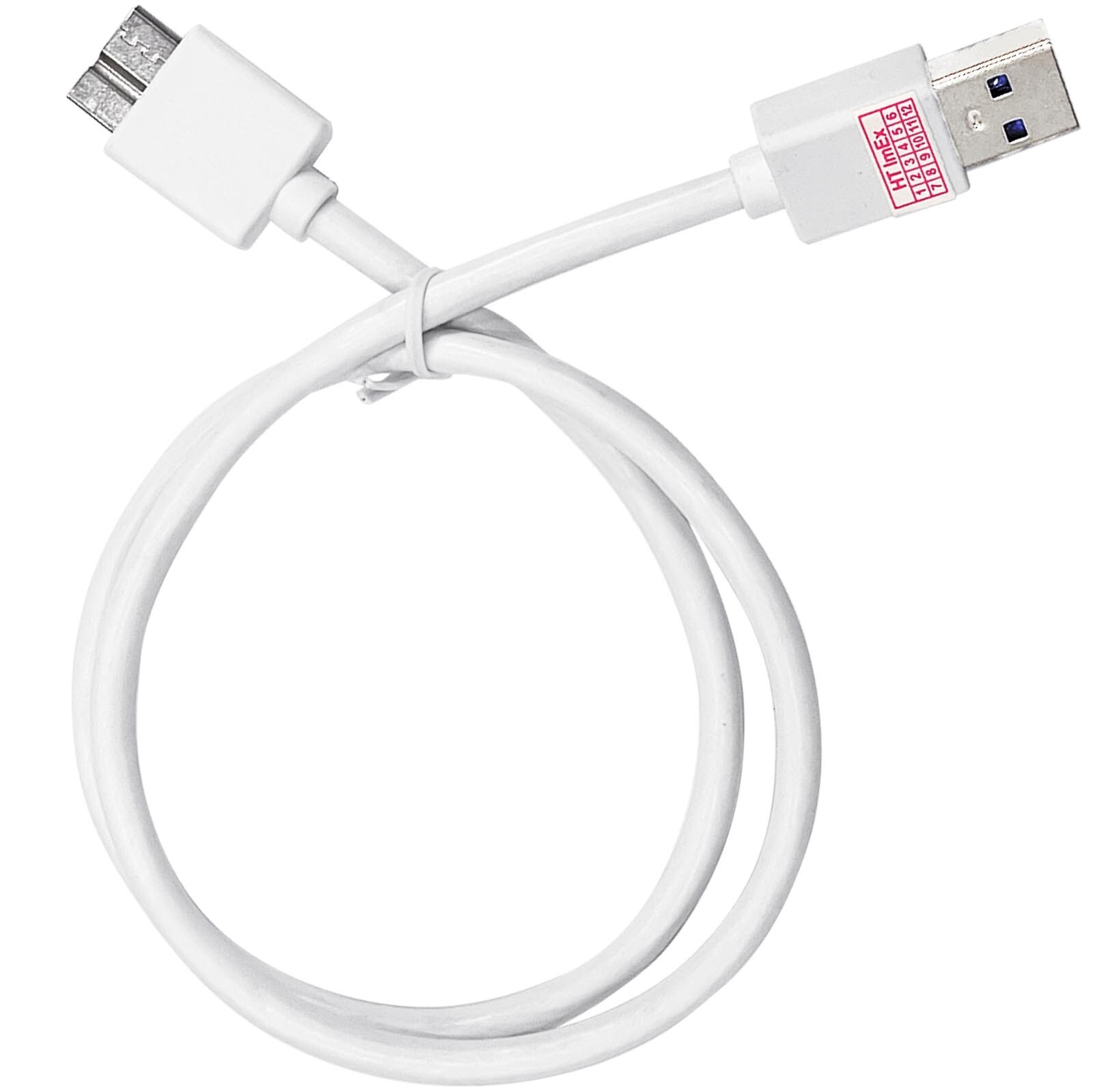 Weiß - USB 3.0 Datenkabel für Buffalo MiniStation Thunderbolt HD-PA1.0TU3