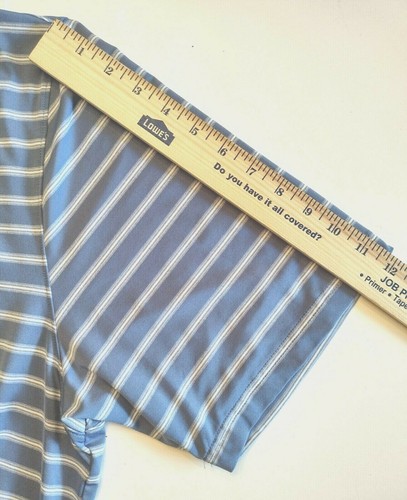 Polo de golf seco Greg Norman. Tamaño: XXL / 2XL. Azul con rayas grises y blancas. - Imagen 10 de 12