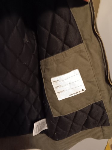 Carhartt Youth Jacket M-10/12 Canvas Hood Quilted Insulated Olive OJ8545-B - Picture 18 of 20