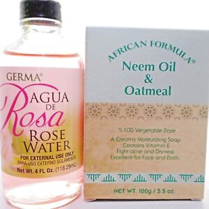 African-Formula-Neem-Oil-Oatmeal-Acne-Soap-Rose-Water-Agua-de-Rosa-Facial-toner