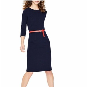 Boden Women S Mia Ottoman Navy Pencil Dress 3 4 Sleeves Career Sz