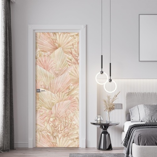 Wall26 Wall Murals - Pastel Gold & Pink Palm Leaves Wallpaper Self-Adhesive - 第 3/7 張圖片