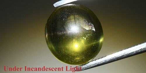 3.24ct Oval Cab Natural Greenish Yellow Cat's Eye Apatite - Unheated Africa Gem - Picture 3 of 11