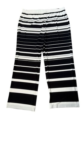 Chico’s Women’s Sz 2(L) Wide Leg Navy Blue And White Striped Palazzo Pants - Picture 5 of 5