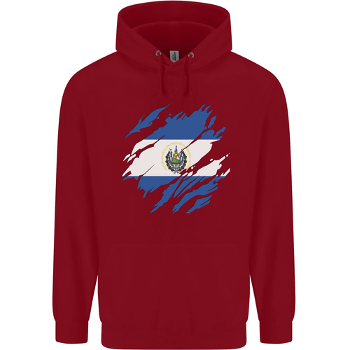 Torn Salvador Flag Salvadoran Day Football Childrens Kids Hoodie - Picture 4 of 88