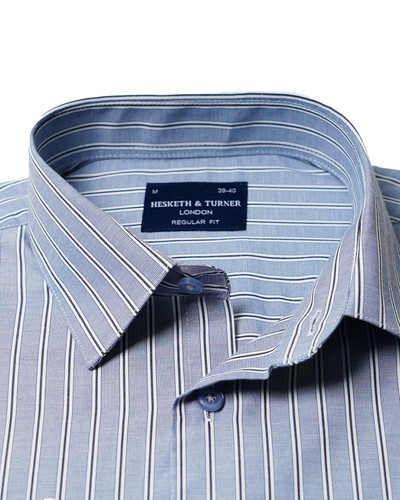 Striped Short Sleeve Regular Fit Formal Shirt with Classic Standard Collar(2280) - Picture 16 of 26