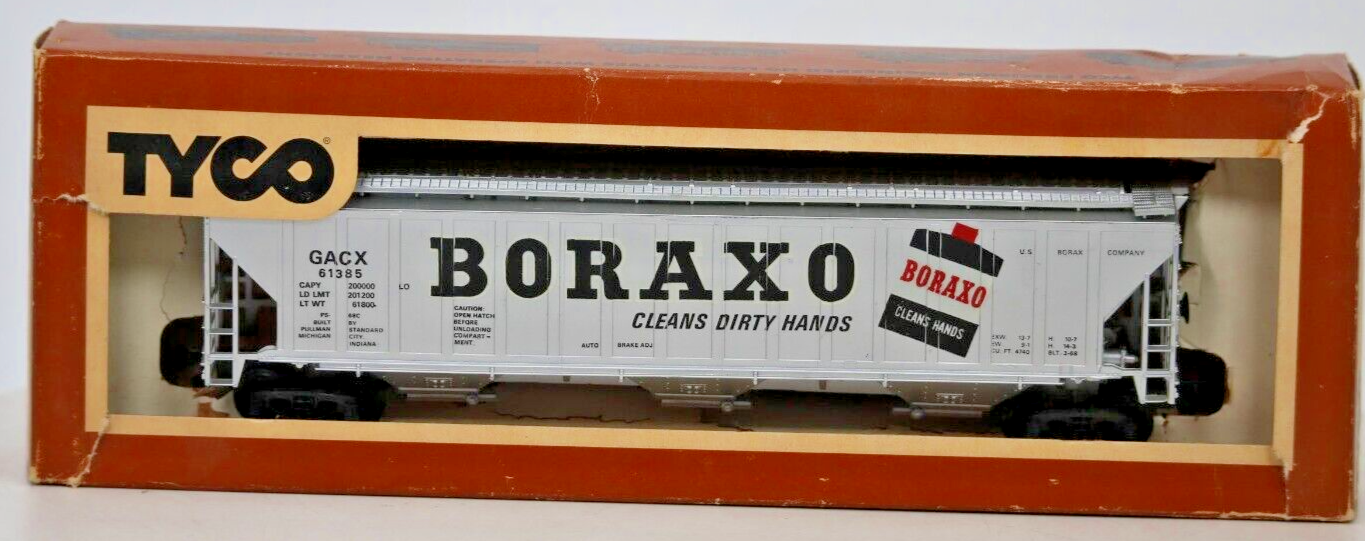 TYCO HO Scale 51ft Boraxo GACX Billboard Covered Hopper 1:87 Vintage Model Train