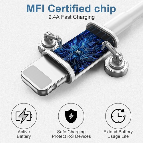 1-200pcs USB Data Fast Charger Cable Cord For Apple iPhone 6 7 8 X 11 12 13 lot - Picture 3 of 8
