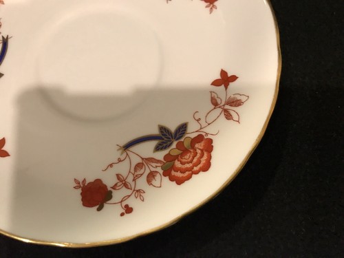 Royal Crown Derby Porzellan BALI (ELY-CHELSEA) QUEEN ANNE FLACHE TASSE & UNTERTASSE A1100 - Bild 9 von 11