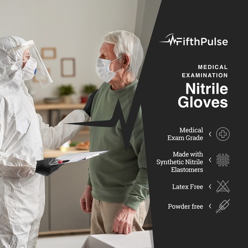 Fifth Pulse Nitrile Exam Latex & Powder Free Gloves - Black - 50 pk (XL) - Bild 5 von 6
