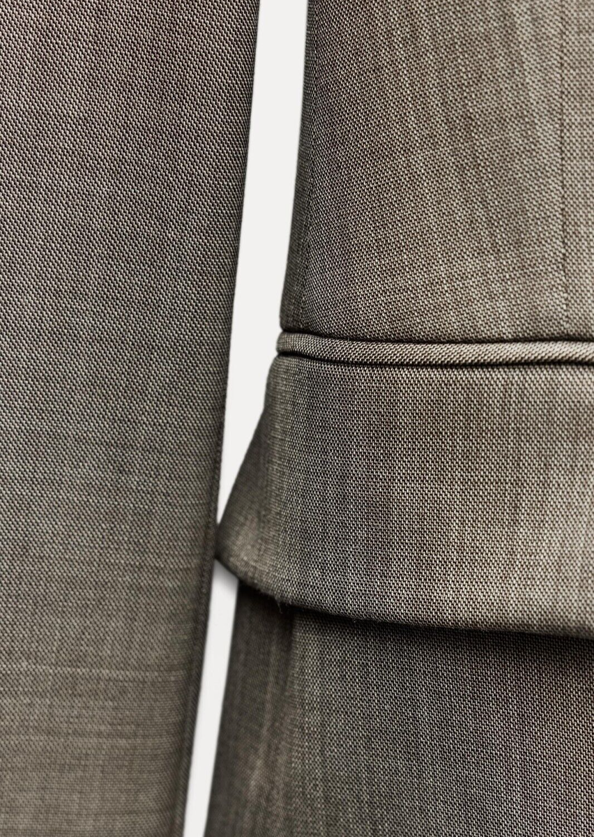 ZARA WOMAN ZW COLLECTION WOOL BLEND FITTED BLAZER LIGHT ZARA WOMAN ZW COLLECTION WOOL BLEND FITTED BLAZER LIGHT