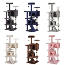 Multiple Colors Cat Tree Tower Activity Center Playing House Kitten Condo  55" 
