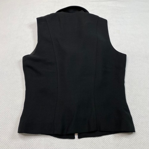 Patricia Jones Womens vest sz 8 Black Full Zip Pleated Collared Lined VINTAGE - Picture 10 of 12