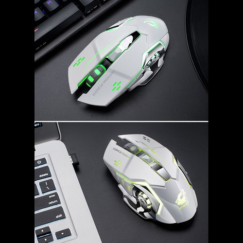 Rechargeable X8 Wireless Game Mouse Silent Led Backlit Usb 1800Dpi Optical - Picture 4 of 13