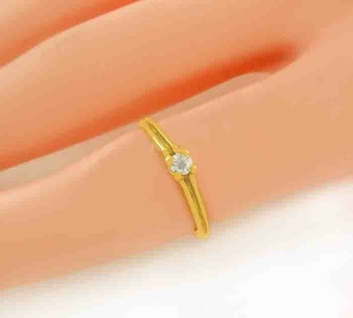 GENUINE 0.12 Cts SOLITAIRE DIAMOND RING 14k GOLD - Free Certificate - NWT - Picture 3 of 4
