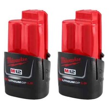 Milwaukee 48-11-2411 M12 12V 1.5Ah Red Lithium-Ion Battery 2 Pack