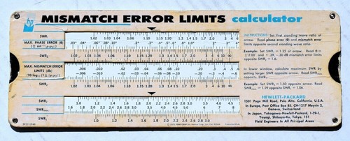 HP Reflectometer Calculator/ Mismatch Error Limits/ Sliding Nomograph - Picture 3 of 4