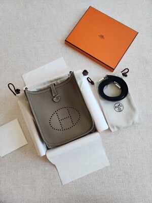 2025 NEW AUTHENTIC HERMES Evelyne 16 Amazone Etoupe/bleu indigo | eBay