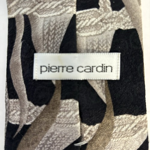 Pierre Cardin 100% Silk Tie Black White Abstract Men Necktie USA - Picture 5 of 6
