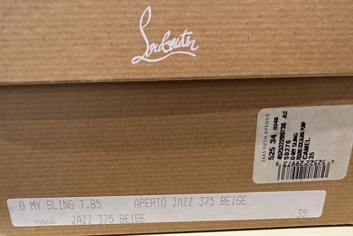 Christian Louboutin beige Lack Aperto Jazz Slingback Pumps Gr. 5M, 35EU Neu im Karton - Bild 9 von 10