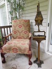Magnificent Unique Art Nouveau Antique Bronze Smoking Stand & Light Ashtray 55"