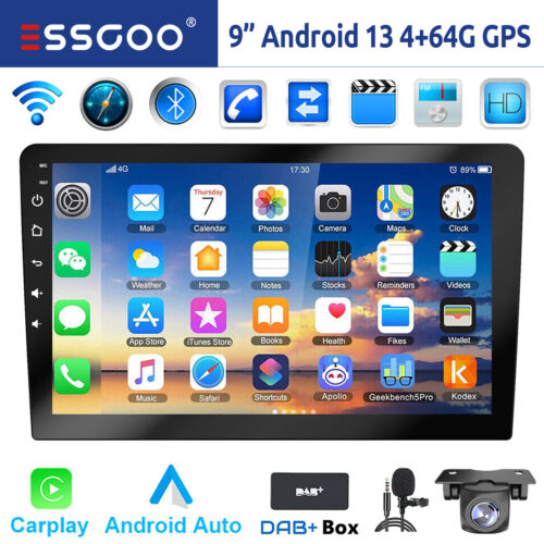 2DIN DAB+ Android 13 4+64G Carplay Autoradio GPS Navi RDS Bluetooth WIFI MIK Kam - Bild 1 von 14