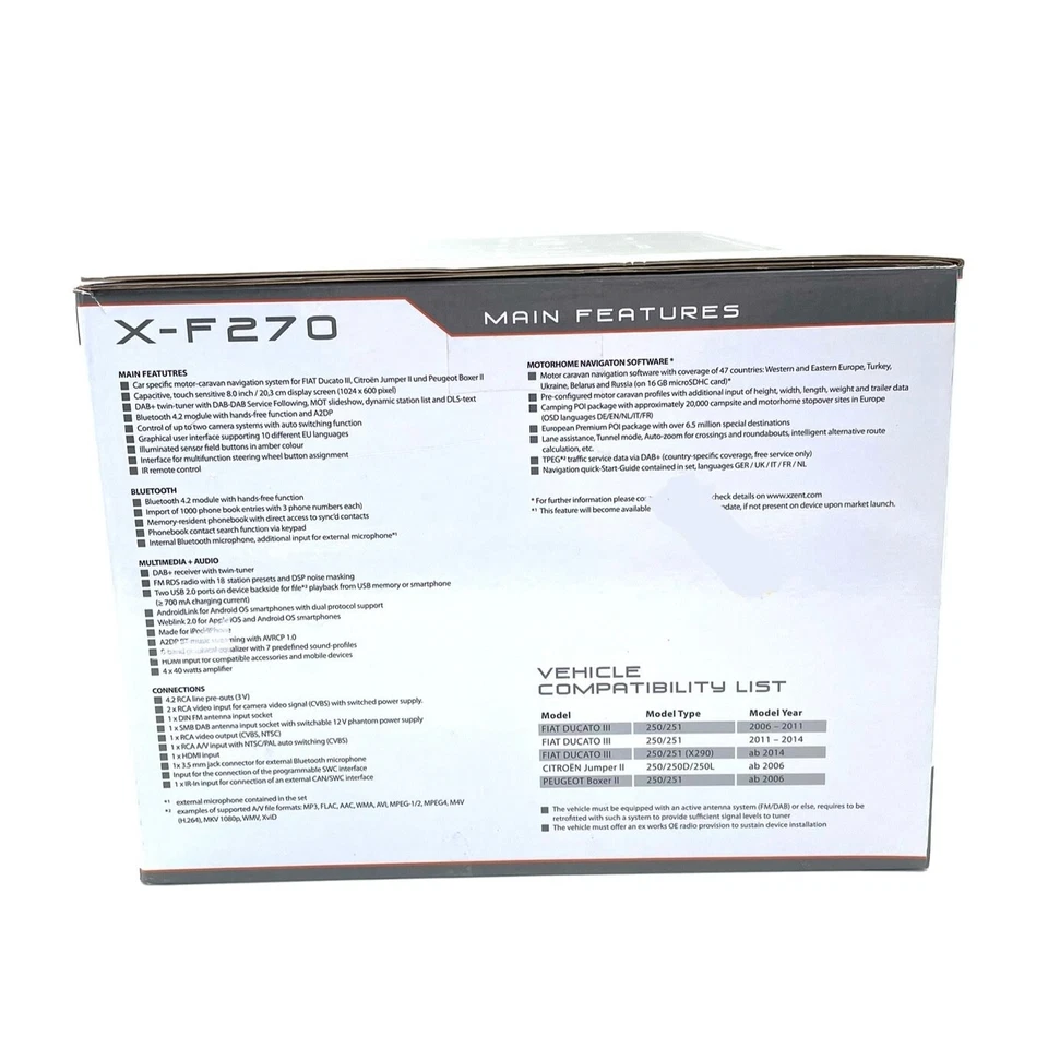 XZent X-F270 Infotainer Fiat Ducato Multimediaradio Wohnmobil - Bild 4 von 4