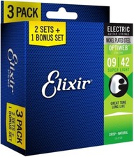 *3 SETS ELIXIR 19002 OPTIWEB COATED ELECTRIC ...