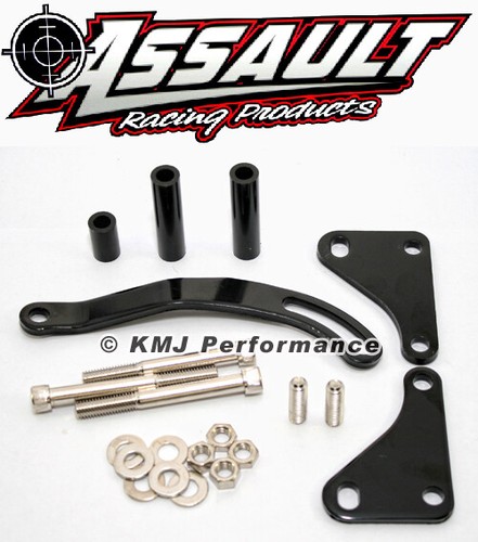 SBC Saginaw Power Steering Bracket EDP Black Steel Chevy Small Block W/ Hardware - Picture 2 of 3