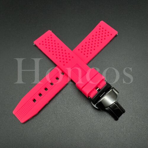 20 22 MM Pink Soft Silicone Watch Band Strap Quick Release Clasp Fits for Huawei - Picture 2 of 20