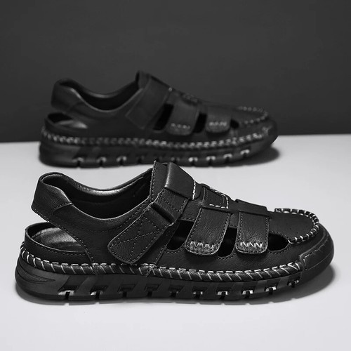 Mocassini scarpe scavate tempo libero spiaggia pelle mocassini uomo sandali estivi - Foto 7 di 22