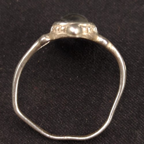 Vintage 925 Sterling Silver Smoky Rhinestone Turtle Shape Animal Ring - Size 7.5 - Picture 9 of 9