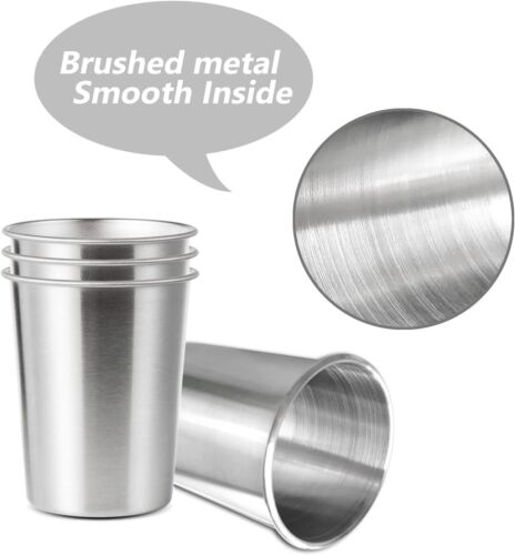 4Pack 6Oz Small Stainless Steel Cups, BPA Free Healthy Pint Drinking Cups Metal - Picture 2 of 2